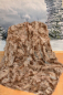 Preview: Echt Pelzdecke Wendedecke Bicolore Beige Braun Tagesdecke