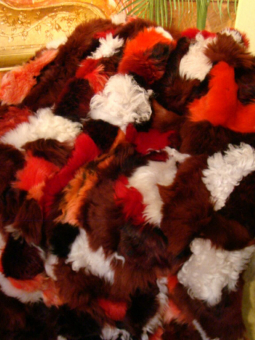Echte Pelzdecke Red Withe - Red Fox Mehrfarbig Fuchspelz
