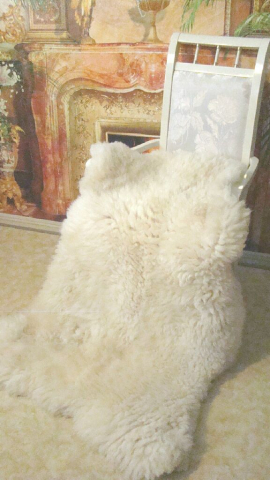 Gigant Lammfell Schaffell Weiß Übergroß 145cm