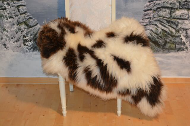 XXXL Pandabär Öko Lammfell Getupft Langhaar