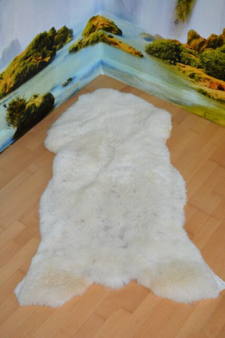 B-Ware Öko Lammfell Naturfell Gigant Woll Weiß