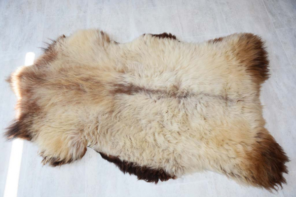 Öko Lammfell Naturfell Yeti Beige Braun Coloure