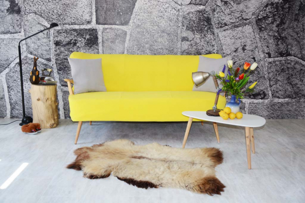 Öko Lammfell Naturfell Yeti Beige Braun Coloure