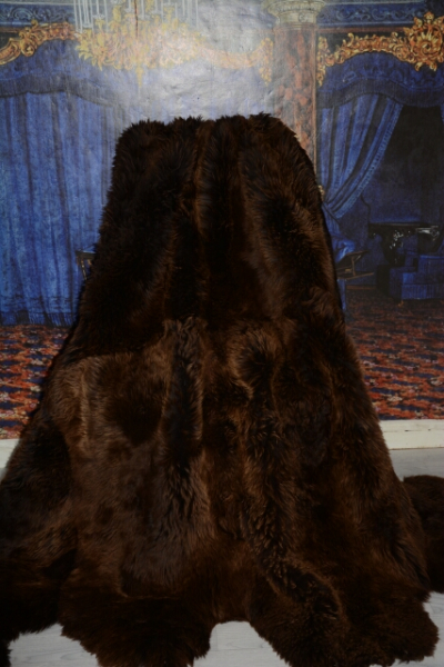 XXXL Riesen Lammfell Teppich Braun 250 X 220 aus 8 ganzen Fellen