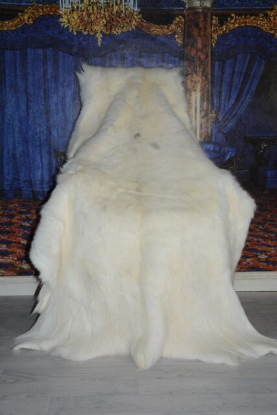 Rentierfell Snow White Diamond 160cm XXXL Übergröße