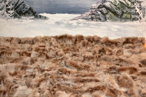 Echt Pelzdecke Wendedecke Bicolore Beige Braun Tagesdecke