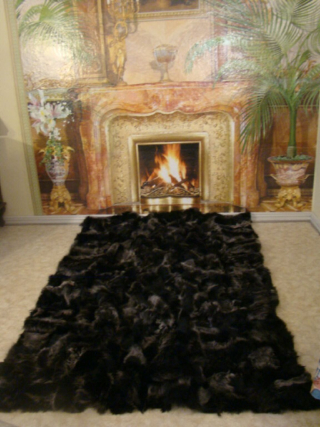 Pelzdecke Silver Fox Dark Silberfuchs Dunkel Echt Fuchsfell