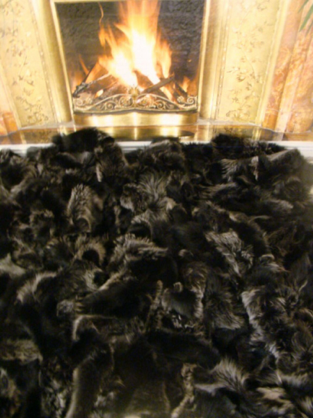 Pelzdecke Silver Fox Dark Silberfuchs Dunkel Echt Fuchsfell