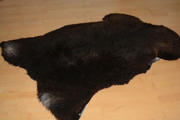 B-Ware Lammfell Beige Braun Hundebett Überbreite 110cm